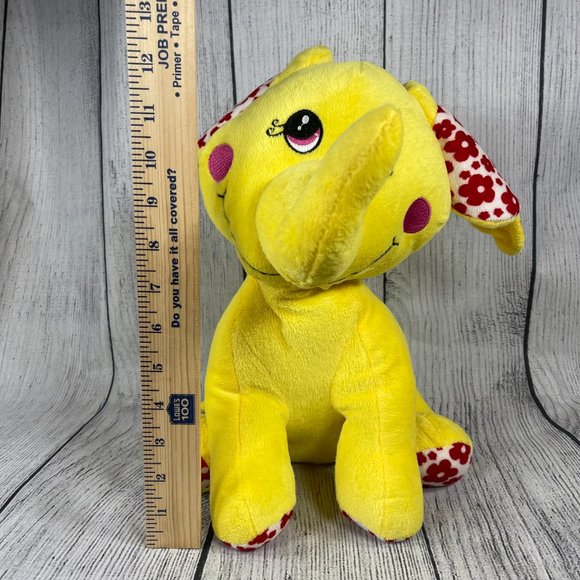 Sugar Loaf Toys Yellow Elephant 12" Plush Red Flower Ears 2014 - Picture 7 of 8